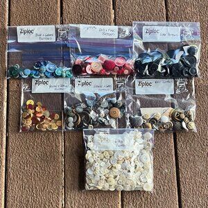BUTTONS! Lot of Unique Vintage & Modern Buttons Sorted by Color, Almost 2 lbs.